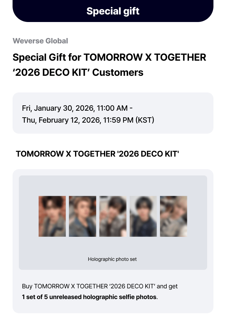 TXT - 2026 DECO KIT + WEVERSE GIFT