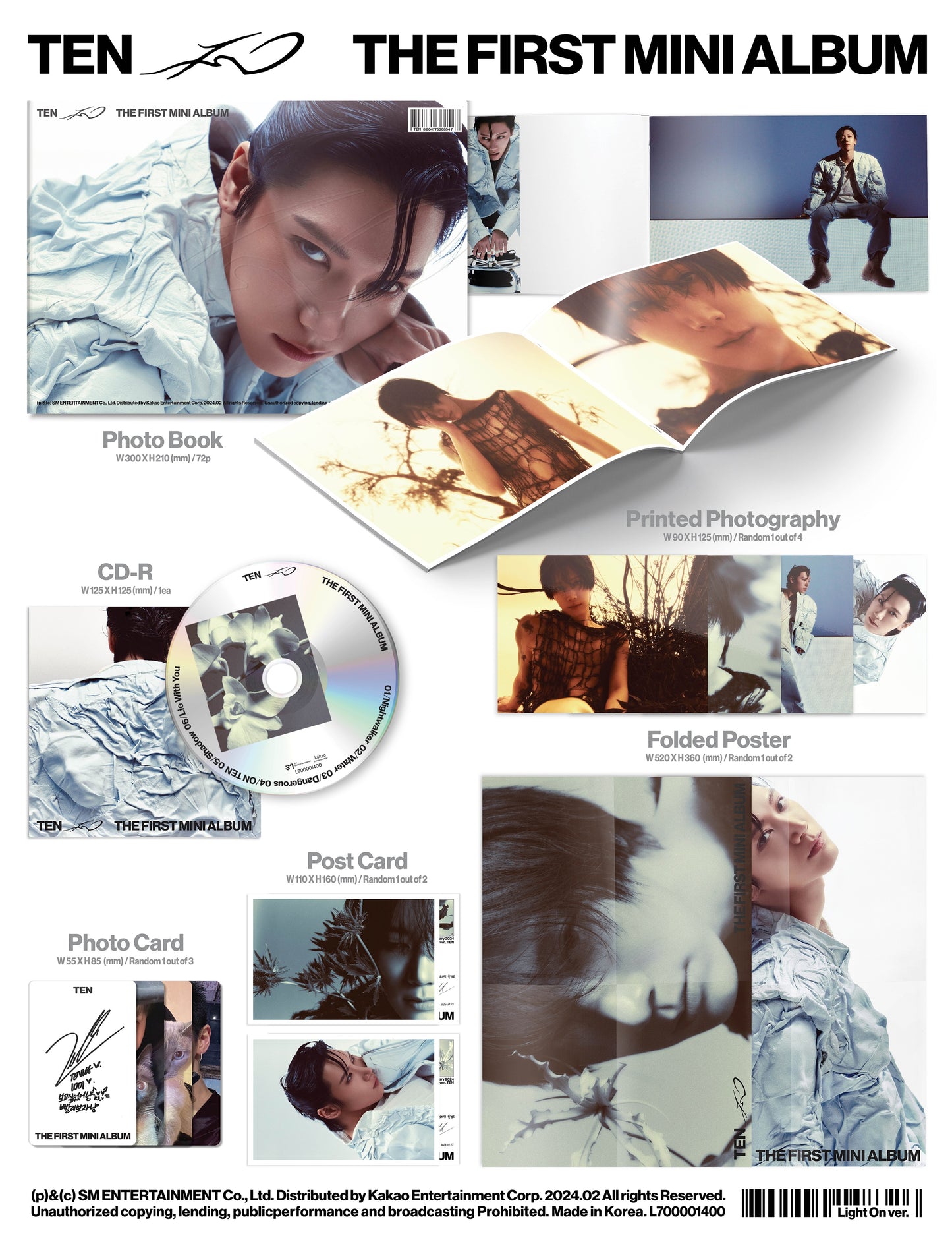 TEN (NCT) - TEN (THE 1ST MINI ALBUM) LIGHT ON VER.