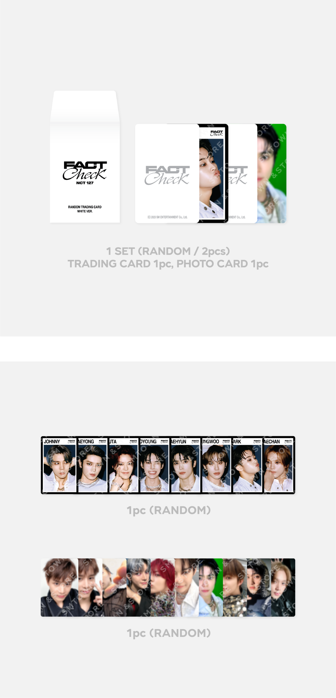 NCT 127 - Fact Check MD - RANDOM TRADING CARD SET (White Version)
