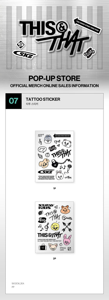 STRAY KIDS - TATTOO STICKER [Week 1 THIS & THAT POP-UP MD]