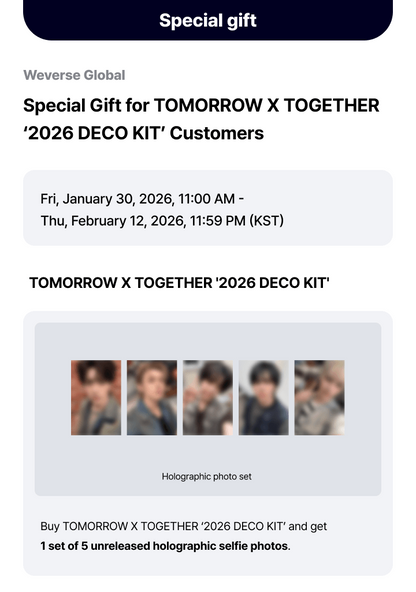 TXT - 2026 DECO KIT + WEVERSE GIFT