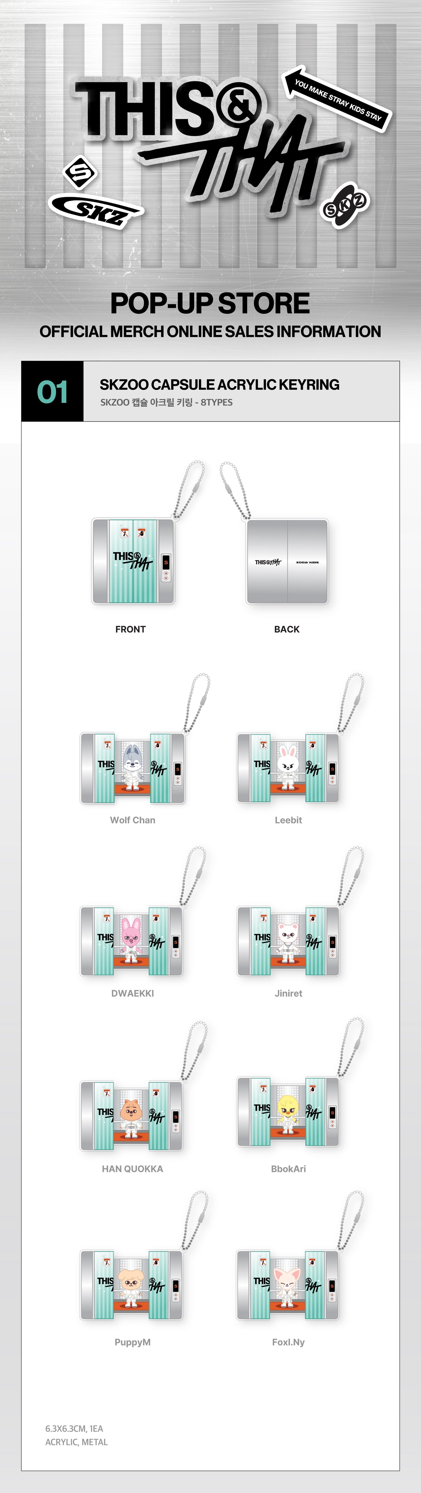 STRAY KIDS - CAPSULE ACRYLIC KEYRING [Week 1 THIS & THAT POP-UP MD]