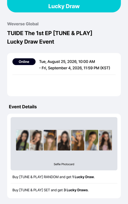 TUIDE - TUNE & PLAY + LUCKY DRAW