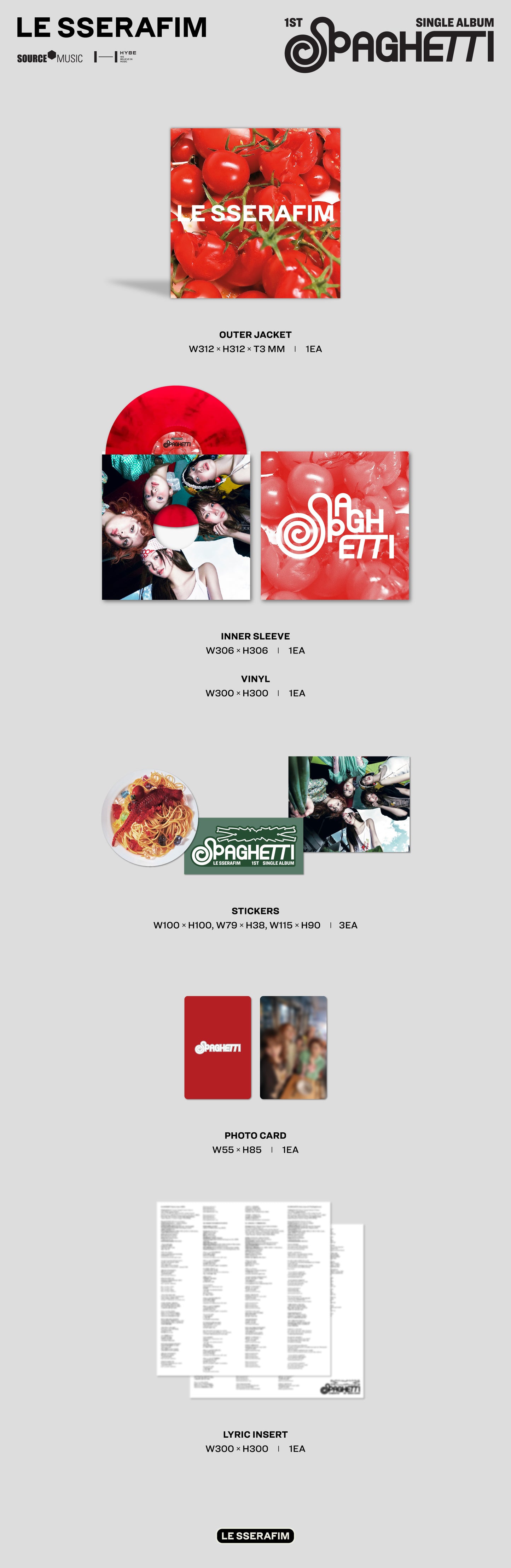 LE SSERAFIM - SPAGHETTI [LP] Vinyl