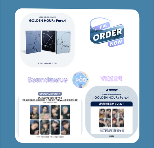 ATEEZ  - GOLDEN HOUR : Part.4 (13th Mini Album) + POB