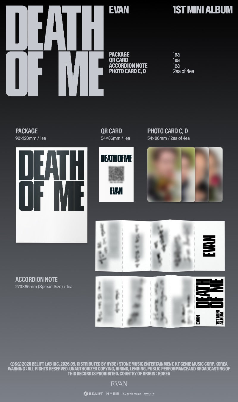 EVAN - DEATH OF ME (WEVERSE ALBUM VER.) + POB