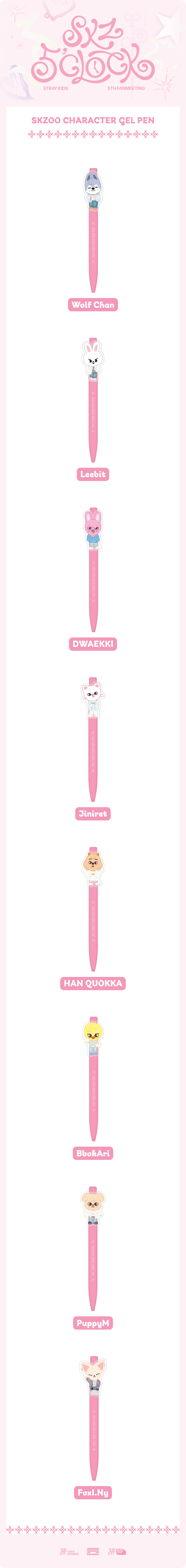 Stray Kids - [5th Fanmeeting [SKZ 5'CLOCK MD] CHARACTER GEL PEN