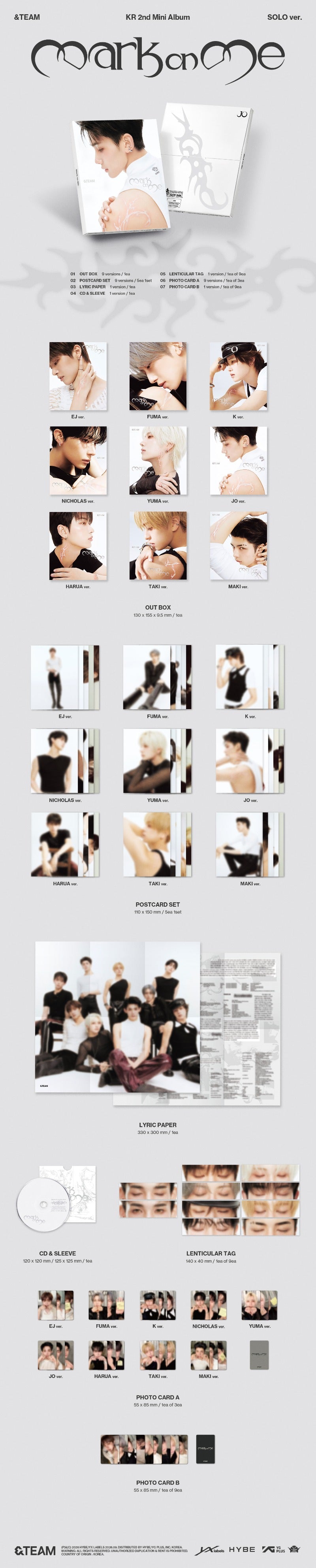 &TEAM - MARK ON ME (SOLO VER.)