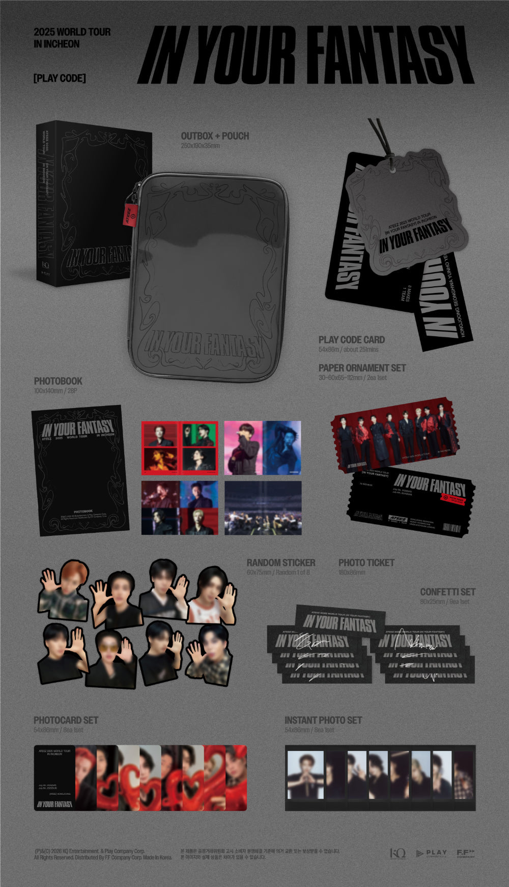 ATEEZ - 2025 WORLD TOUR [IN YOUR FANTASY] INCHEON PLAYCODE + POB