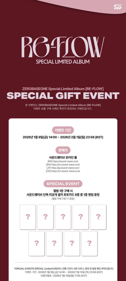 ZEROBASEONE - SPECIAL LIMITED ALBUM [RE-FLOW] + POB CHOICE