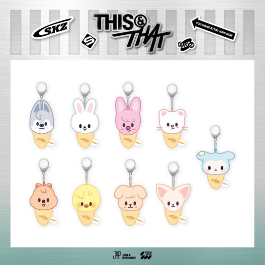 STRAY KIDS - SKZOO PLUSH KEYRING ICECREAM Ver.  [Week 1 THIS & THAT POP-UP MD]