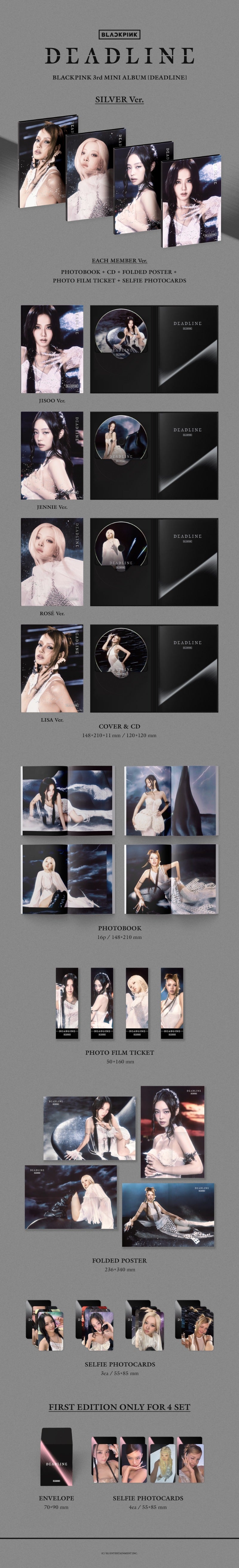 BLACKPINK - 3rd Mini Album [DEADLINE] - SILVER VER. + WEVERSE POB
