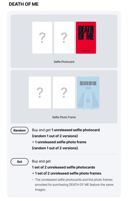 EVAN - DEATH OF ME (PHOTOBOOK VER.) + POB