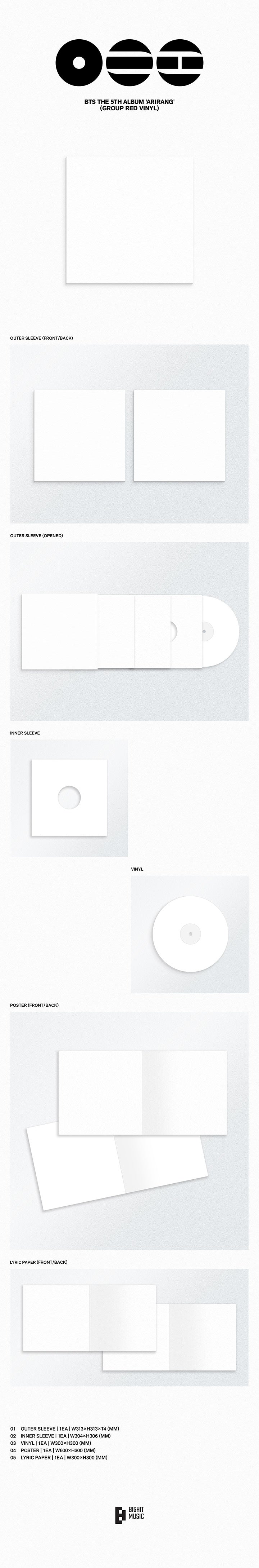 BTS - The 5th Album - “ARIRANG” - Standard Vinyl (Choose Member)