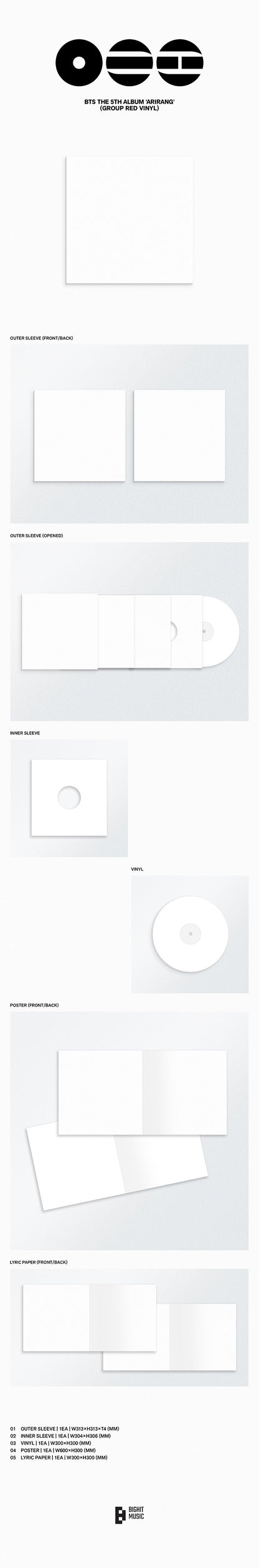 BTS - The 5th Album - “ARIRANG” - Standard Vinyl (Choose Member)