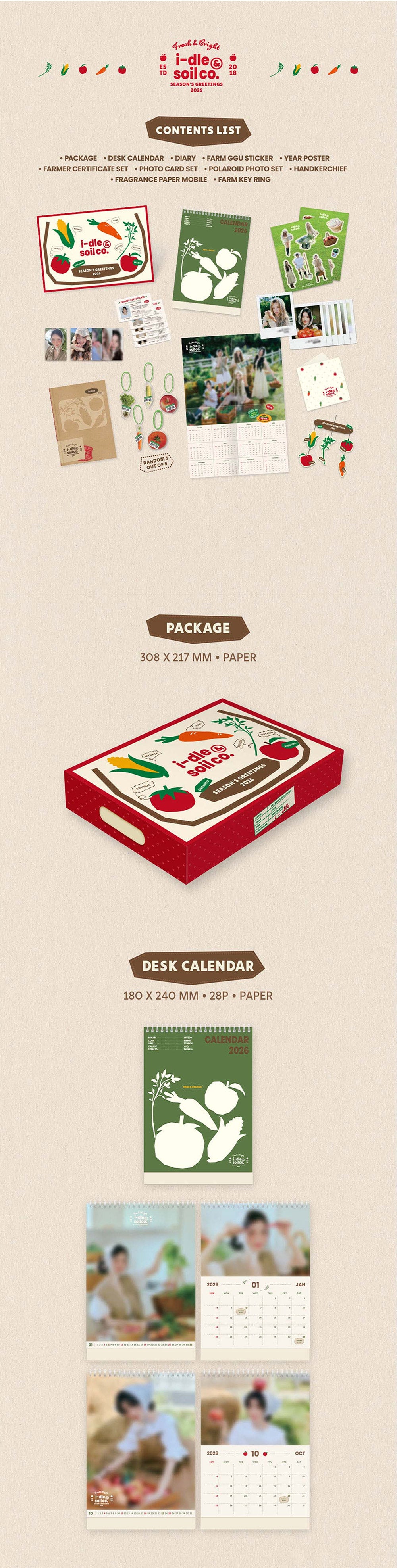 I-DLE 2026 SEASON’S GREETINGS [i-dle & Soil Co.] + Cubee Shop POB