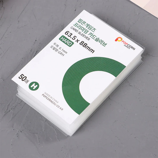 POPCORN GAMES - PREMIUM CARD SLEEVES - HARD - 50 SHEETS  (63.5x88mm)