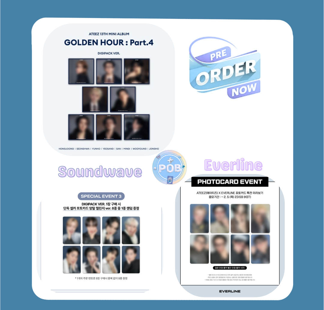 ATEEZ  - GOLDEN HOUR : Part.4 (13th Mini Album) DIGIPACK VER. + POB