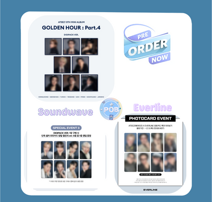 ATEEZ  - GOLDEN HOUR : Part.4 (13th Mini Album) DIGIPACK VER. + POB