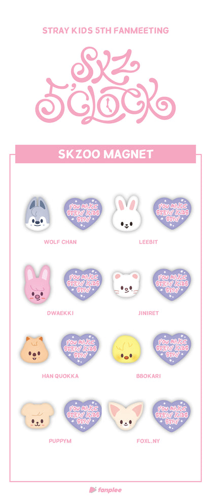 Stray Kids - [5th Fanmeeting [SKZ 5'CLOCK MD] MAGNET SET
